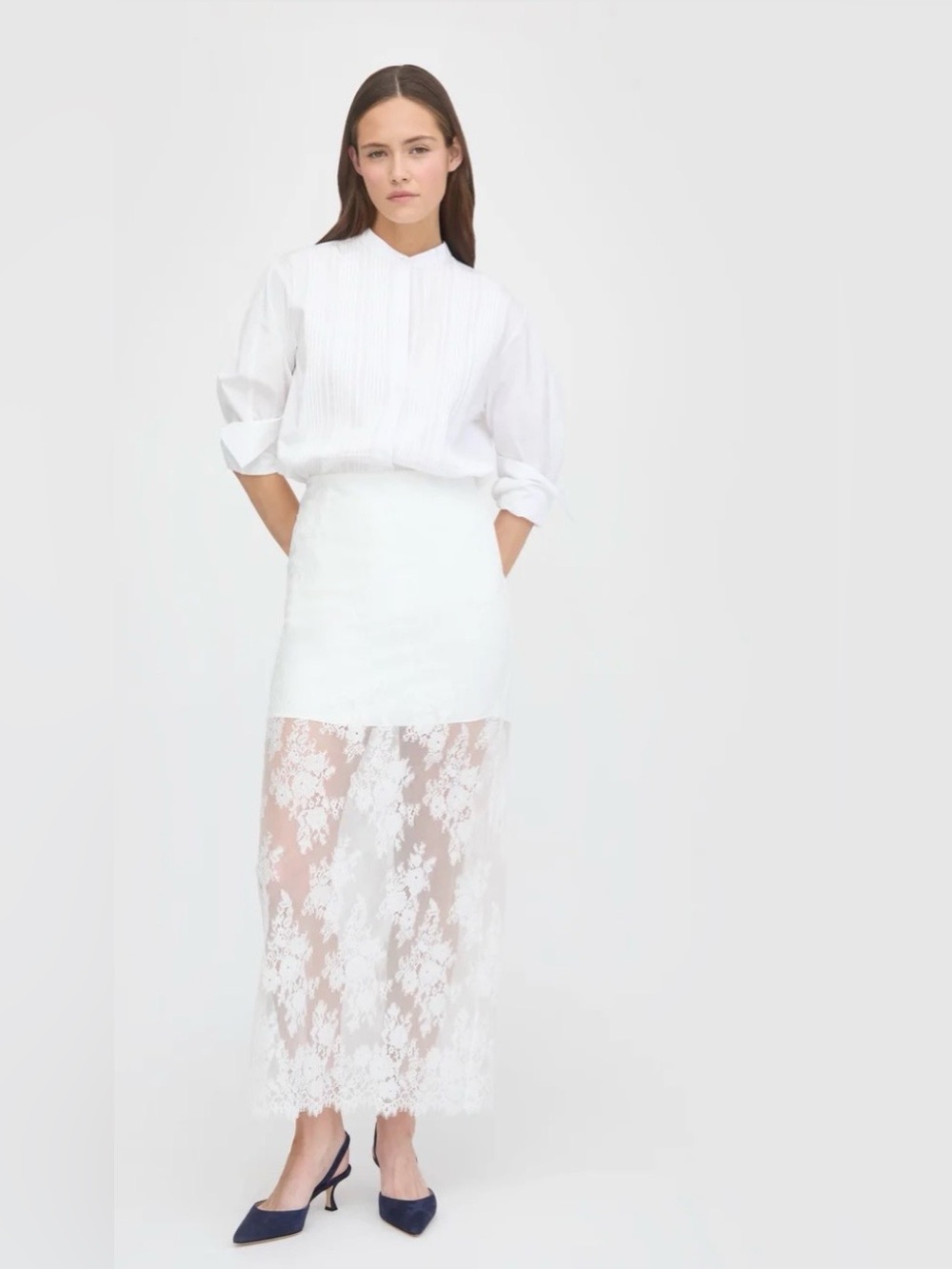 NWT Hill House Olympia skirt in white lace XXL